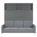 Queen Murphy Bed with Sofa - 2 - in - 1 Design, Storage Solutions & Dual - Piston Mechanism
